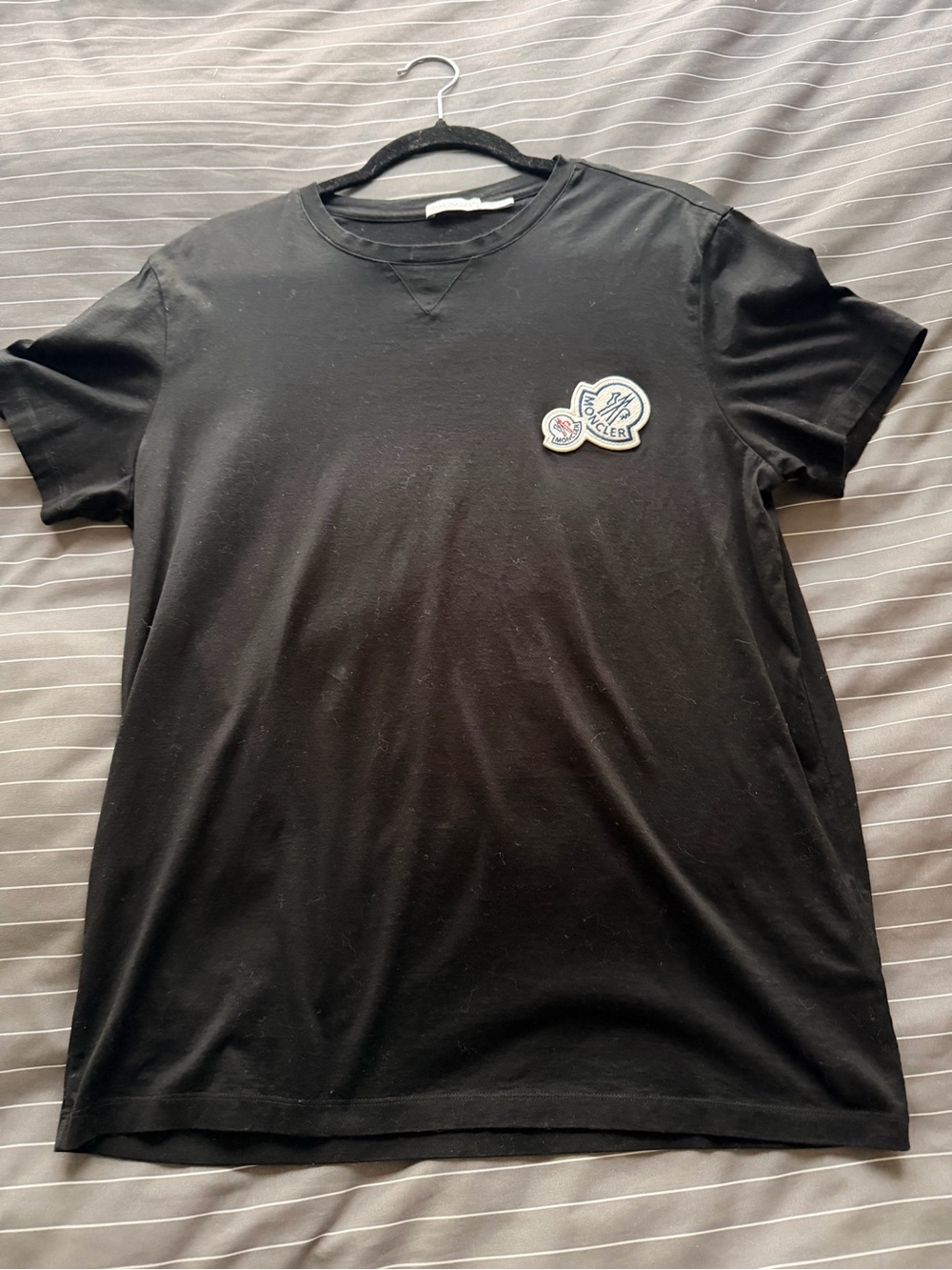 Moncler Black Crewneck Logo Patch T-Shirt